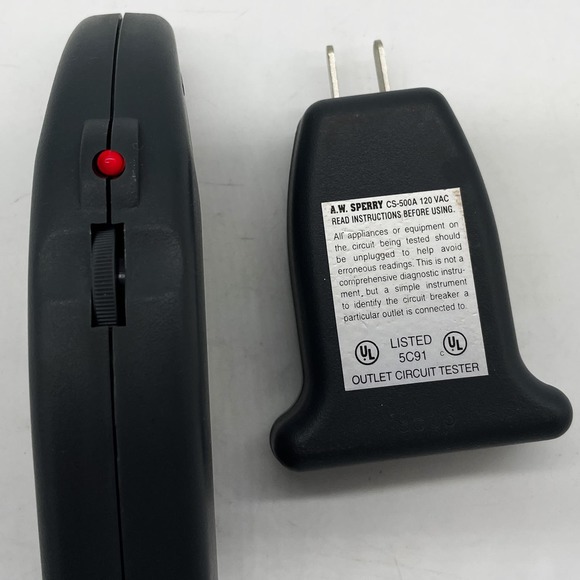 Vtg AW Sperry Outlet Circuit Tester Green Transmitter Receiver 120V CS-500A - Picture 3 of 6